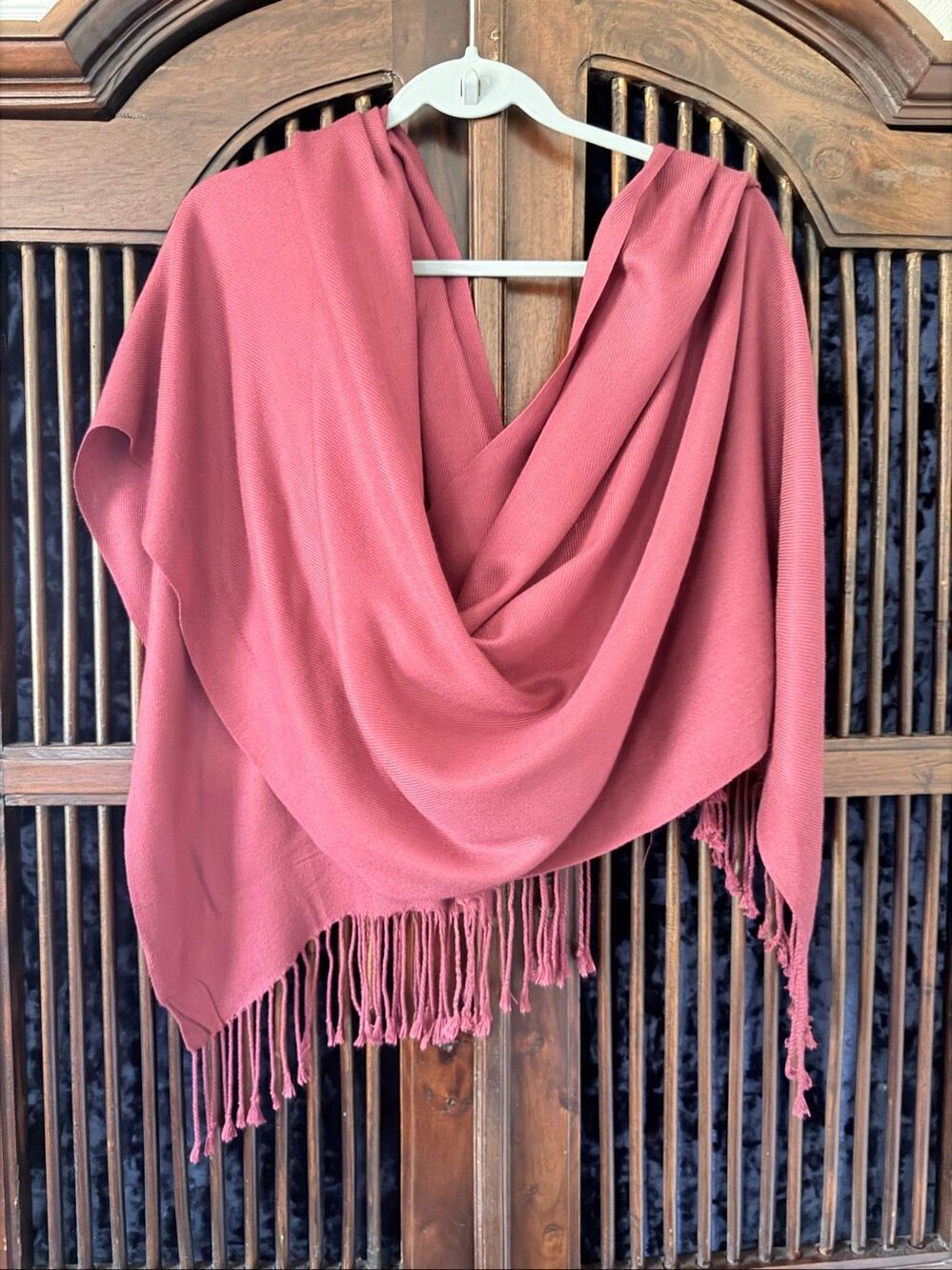 100% Pashmina Cashmere Dusty Rose Shawl Wrap Scarf 68”